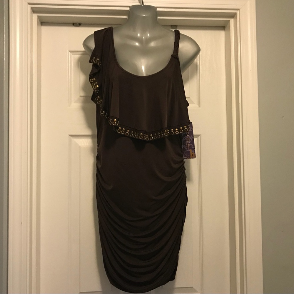 Strappy Brown dress with studs